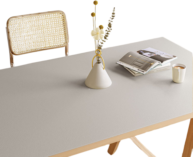 防水防油可皮革桌墊桌巾, 120 x 60cm, 1個, 灰色