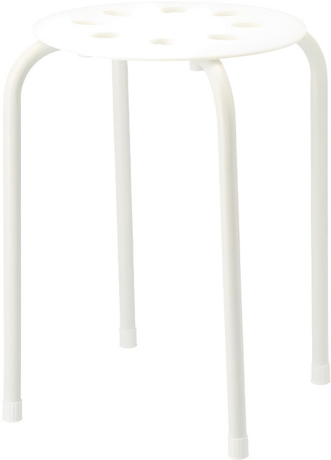 NITORI 宜得利家居 堅固的鋼製迷你椅凳, 1個, 白色