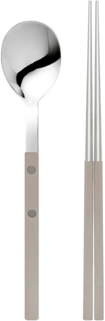 보겐 미네뜨 감성 수저 세트, 다크베이지, 1세트, 숟가락 1개 + 젓가락 1쌍