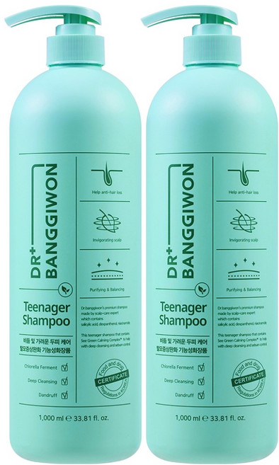 닥터방기원 틴에이저 샴푸, 1L, 2개