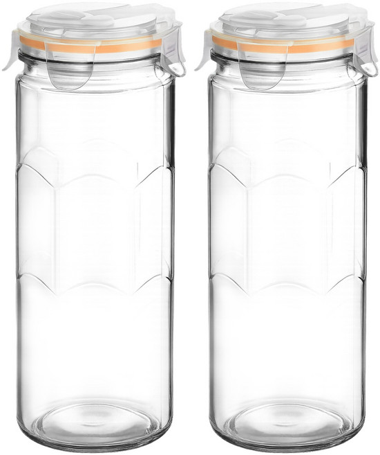 발룬피니 다용도 원형 캐니스터 유리 저장병, 1.5L, 2개