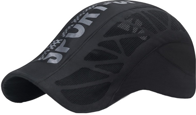 원클로 스포츠 헌팅캡 러닝 모자, 블랙, 1개