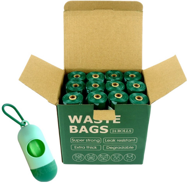 펫모픽 반려동물 생분해 배변봉투 360p + 하드케이스 선물세트, 그린, 1세트