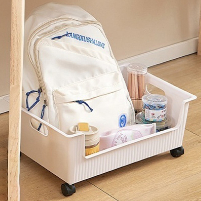 에르보 이동식 보조 북카트 수납함, 화이트, 1단