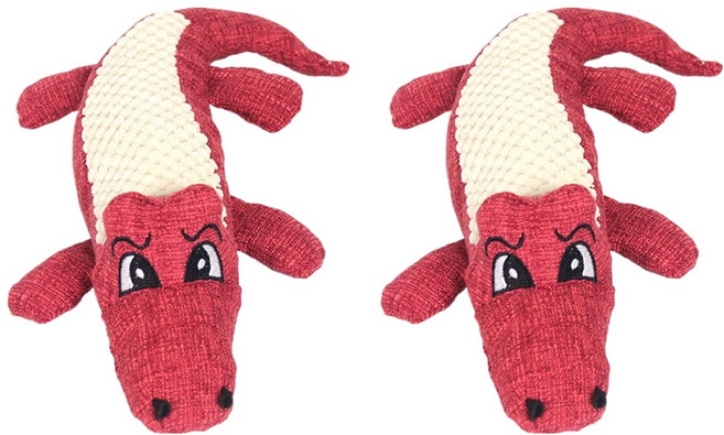 毛皇上 發聲毛絨鱷魚, 紅色, 2個