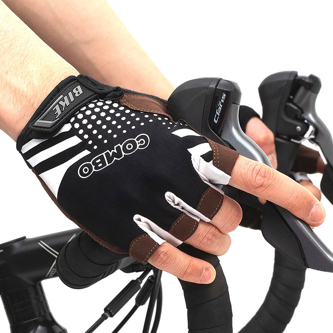 남성용 콤보 등산 자전거 반장갑 양손착용 세트 CO-01, 블랙, 1세트