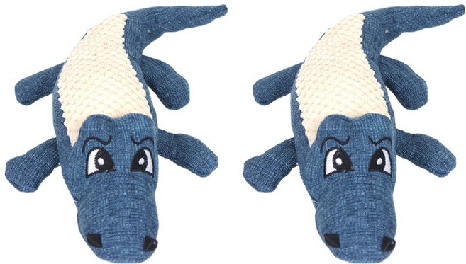 毛皇上 發聲毛絨鱷魚, 藍色, 2個