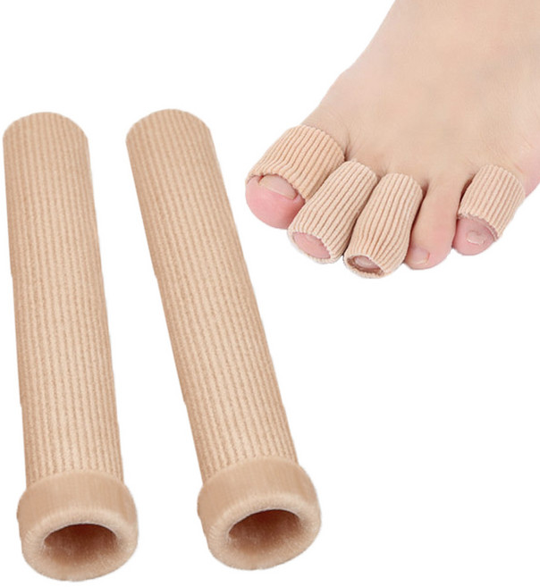 라사노 물집방지 패브릭 손가락 발가락 보호 실리콘 튜브, 2개