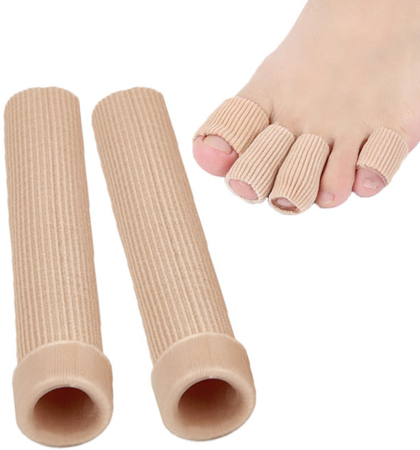 라사노 물집방지 패브릭 손가락 발가락 보호 실리콘 튜브, 2개