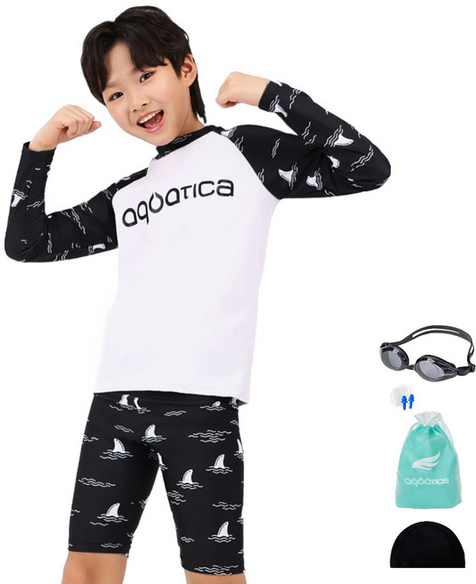 아쿠아티카 아동용 래쉬가드 일반용수경 5종 세트 AQA487