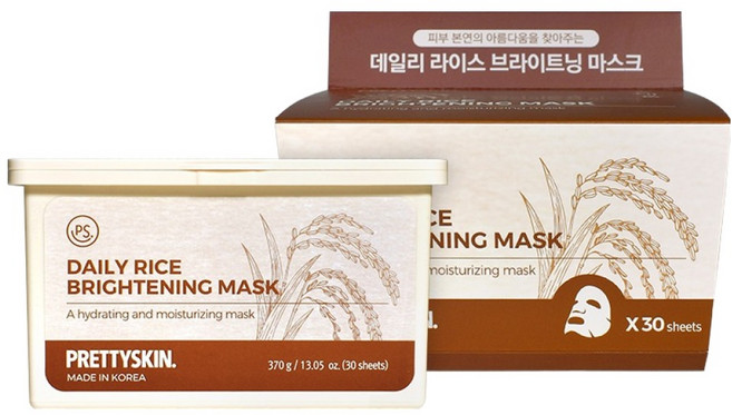 프리티스킨 데일리 라이스 브라이트닝 마스크, 1개, 30개입