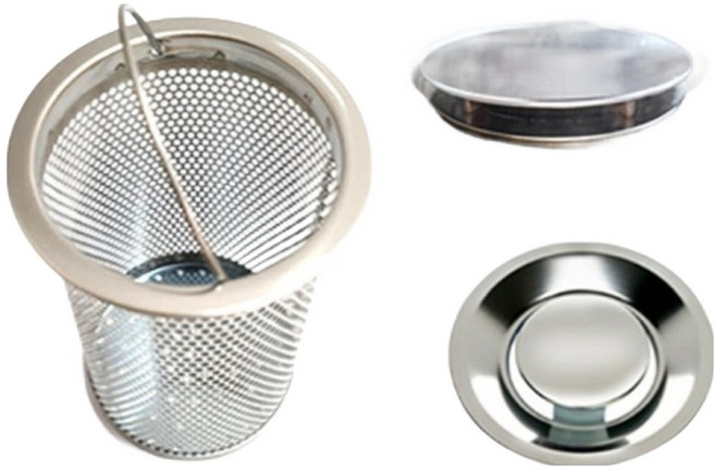 배수구용 스텐망 소형 + PS 스텐 덮개, 1세트