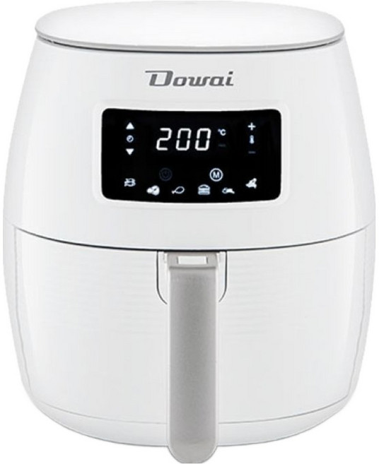 Dowai 多偉 第2代304不鏽鋼氣炸鍋 附304不鏽鋼層架 + 炸桶活動把手, DA-105, 白色