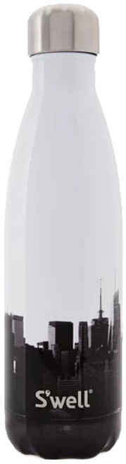 S'well 美國運動時尚不鏽鋼保冷保溫瓶 Destination New York 17oz, 1個, 500ml, 黑色 + 白色