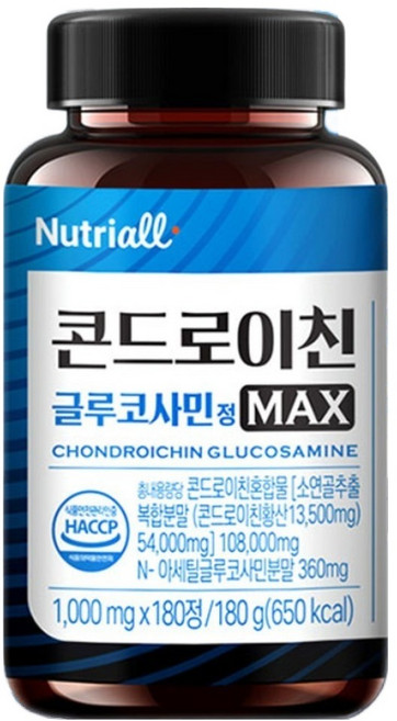 뉴트리올 콘드로이친 글루코사민 1000mg 180g, 180정, 1개