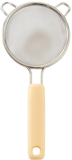 퍼기 이중 걸이 스텐 304 곰돌이 이유식 채망 버터옐로우, 1개