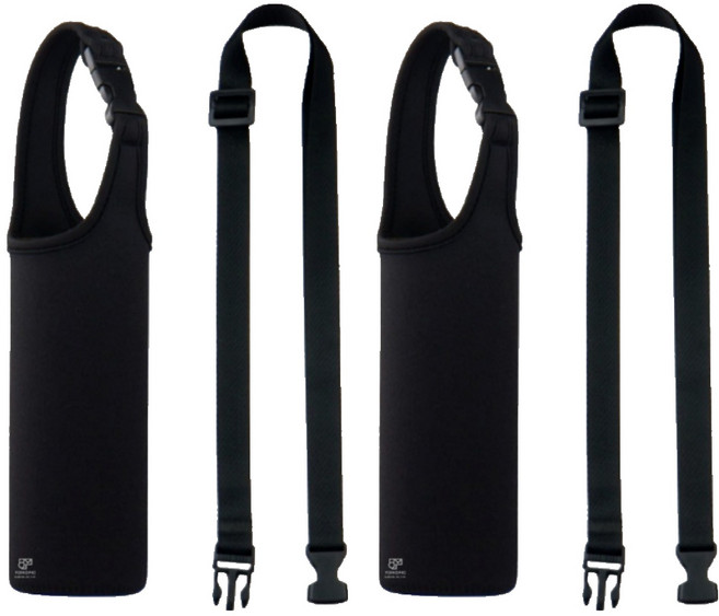 요모픽 핸디형 보틀 말랑 크로스 물병 파우치, 블랙, 2개