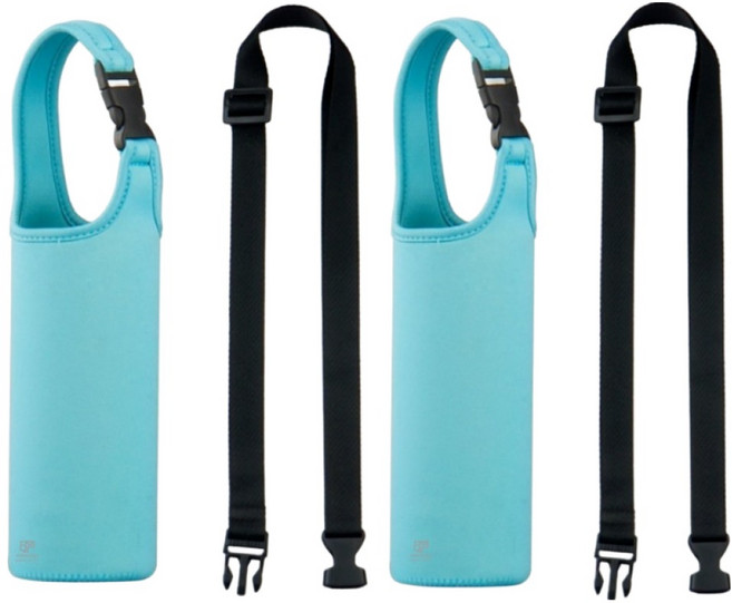 요모픽 핸디형 보틀 말랑 크로스 물병 파우치, 스카이블루, 2개