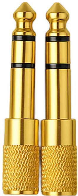 스페이스쉴드 3.5mm to 6.5mm TRS 3극 스테레오 오디오 연결 변환 젠더 2p, 골드, 1개