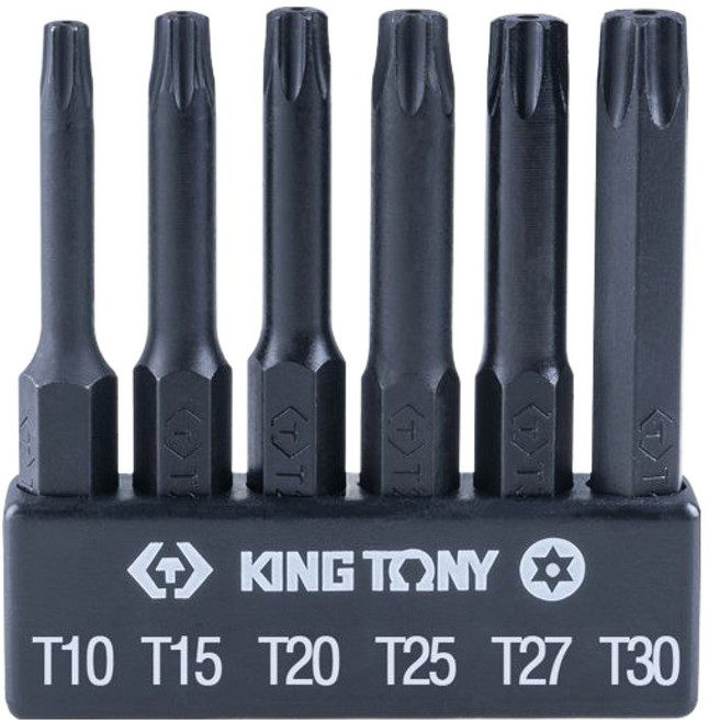 KING TONY 金統立 專業級工具 星型中孔電動起子6件組 KT1004C6UQ 1/4吋 110mm, 1組