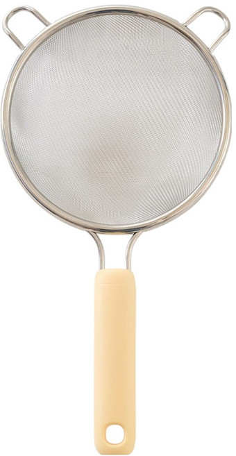 퍼기 이중 걸이 스텐 304 곰돌이 이유식 채망 버터옐로우, 1개