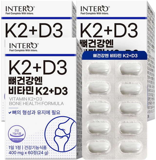 인테로 뼈건강엔 비타민K2 + D3, 60정, 3개 - 쿠팡