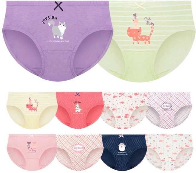 엠알키즈 여아용 순면 삼각팬티 10종 세트