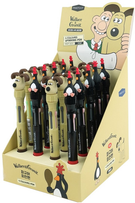 PINKFOOT W & G 公仔4色旋轉筆 2款 x 10入組, 1套, 阿高, 麥高