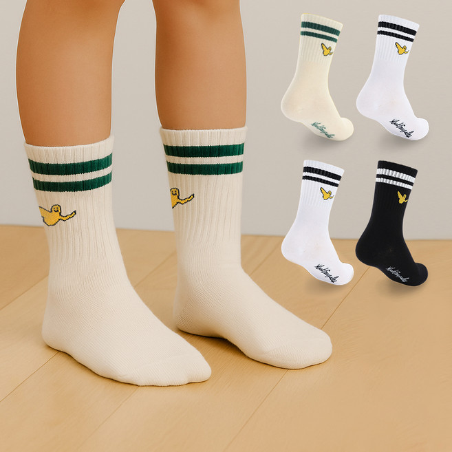 마크곤잘레스키즈 아동용 스타일업 중목 양말 mk-04 아소트 4켤레