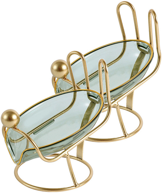 小麥購物 小白兔香皂盒 L384, 透綠色 + 金色, 2個