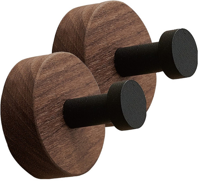 小麥購物 胡桃木掛鉤 L327, 2個, 胡桃木黑色