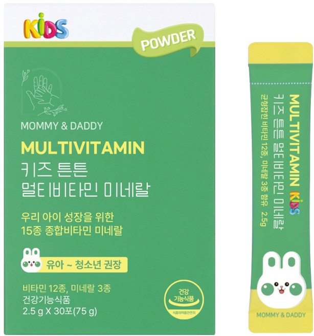 마미앤대디 키즈 튼튼 멀티비타민 미네랄 어린이 종합 비타민 30p, 75g, 1개