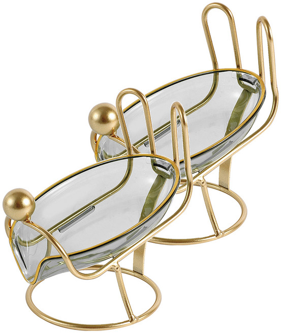 小麥購物 小白兔香皂盒 L384, 透明色 + 金色, 2個