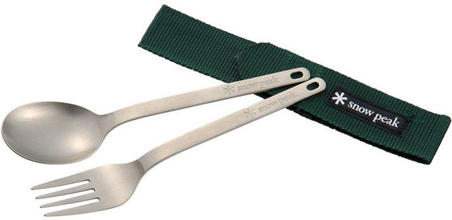 스노우피크 티탄 스푼 + 포크 세트, 1세트