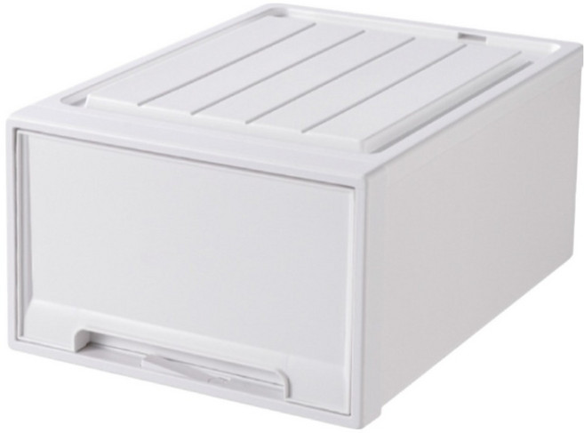 小麥購物 加厚抽屜式整理箱, 純白, 1個