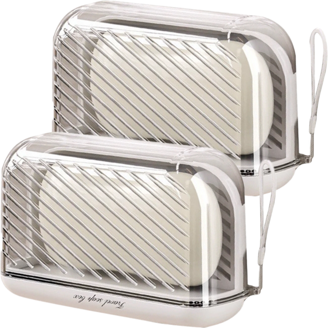 BEAUTY DISPLAY 美得像專櫃 輕奢旅行皂盒, 奶白色, 2個