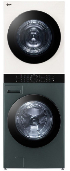 LG전자 트롬 오브제컬렉션 워시타워 세탁기 FX23GJAD + 건조기 RD21EJAD 23kg + 21kg 세트 방문설치, W2321GEAM, 네이처그린(세탁기), 네이처베이지(건조기)