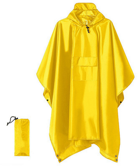 크리다 캠핑 트래킹 레인코트, 1개, 옐로우