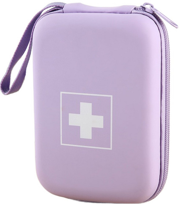 필잇 휴대용 비상약 구급 파우치 퍼플, 1개