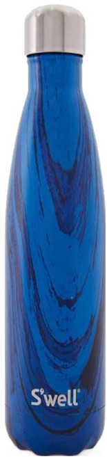 S'well 美國運動時尚不鏽鋼保冷/保溫瓶 Royal Wood 17oz, 1個, 500ml, 藍紋色