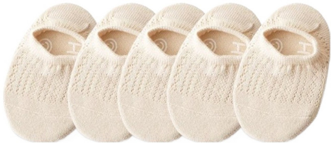 조이멀티 아동용 알콩달콩 자가드 메쉬 덧신양말 5p