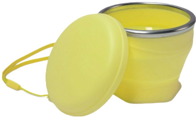 사라사 휴대용 접이식 실리콘 양치컵 180ml, 옐로우, 1개