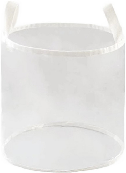 순잠 우리 집 정리요정 레고옷인형 다 담는 투명 수납백 원형, 화이트, 1개