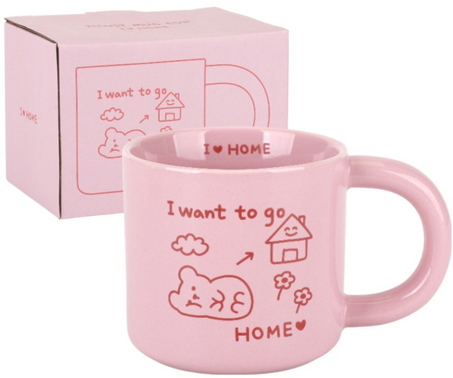 데일리라이크 일러스트 머그컵 290ml, 01 아이 러브 홈, 1개