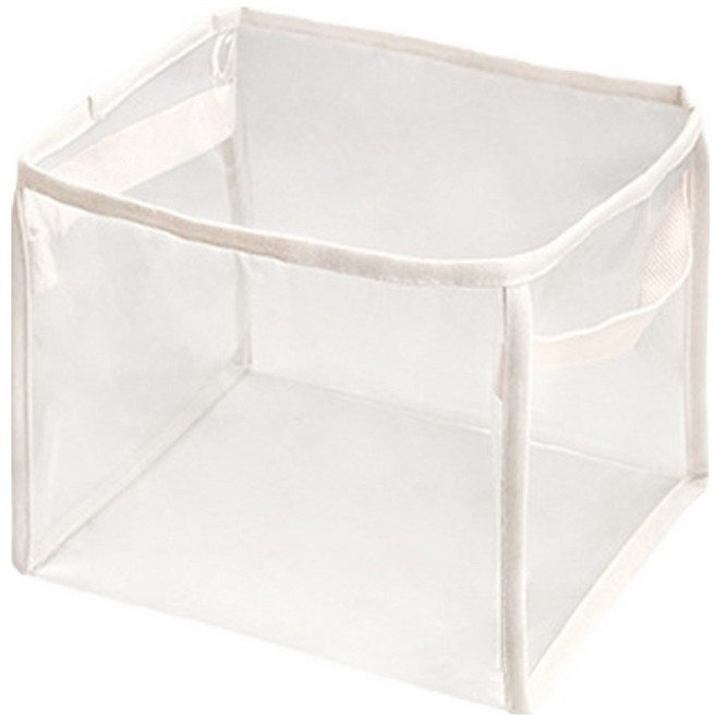 순잠 우리 집 정리요정 레고옷인형 다 담는 투명 수납백 네모, 화이트, 1개