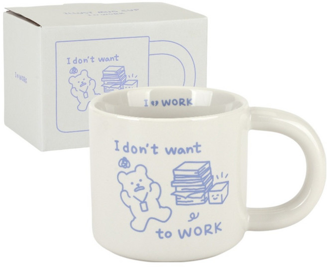 데일리라이크 일러스트 머그컵 290ml, 02 아이 헤이트 워크, 1개
