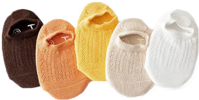 조이멀티 여아용 알콩달콩 자가드 메쉬 덧신양말 5종 세트