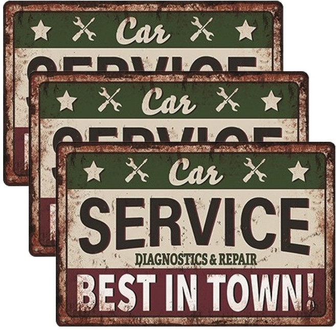 PDS홈데코 미국 차고 레트로 산업 스타일 프레임리스 3p, A-9