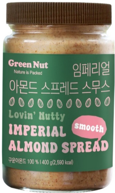 그린너트 임페리얼 아몬드스프레드 스무스, 1개, 400g