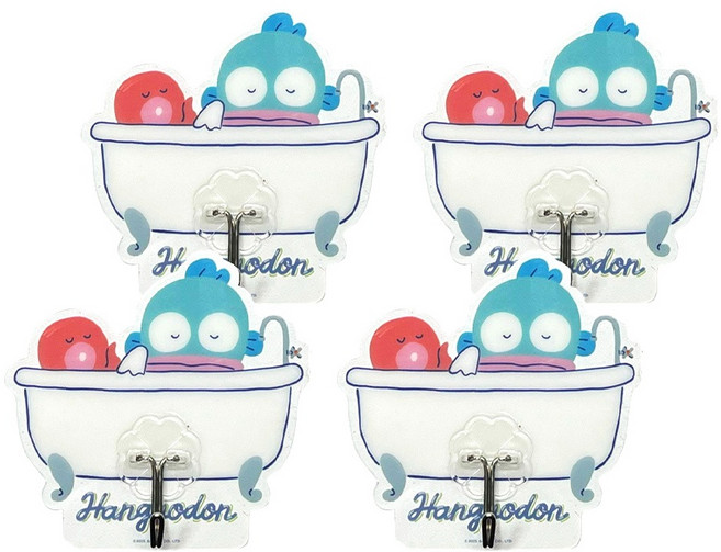 Sanrio 三麗鷗 人魚漢頓無痕掛勾 SHG3026 95 x 100 x 20mm, 泡澡時間 白色, 4個